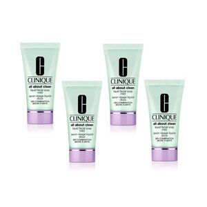 CLINIQUE All About Clean Liquid Facial Soap Mild 1oz/30ml each Bundle of 4